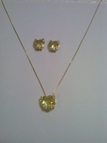 Conjunto cristal amarelo Citrino