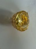 Anel cristal pedra amarela