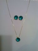 Conjunto cristal verde