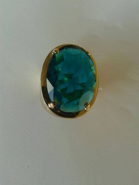 Anel pedra cristal azul